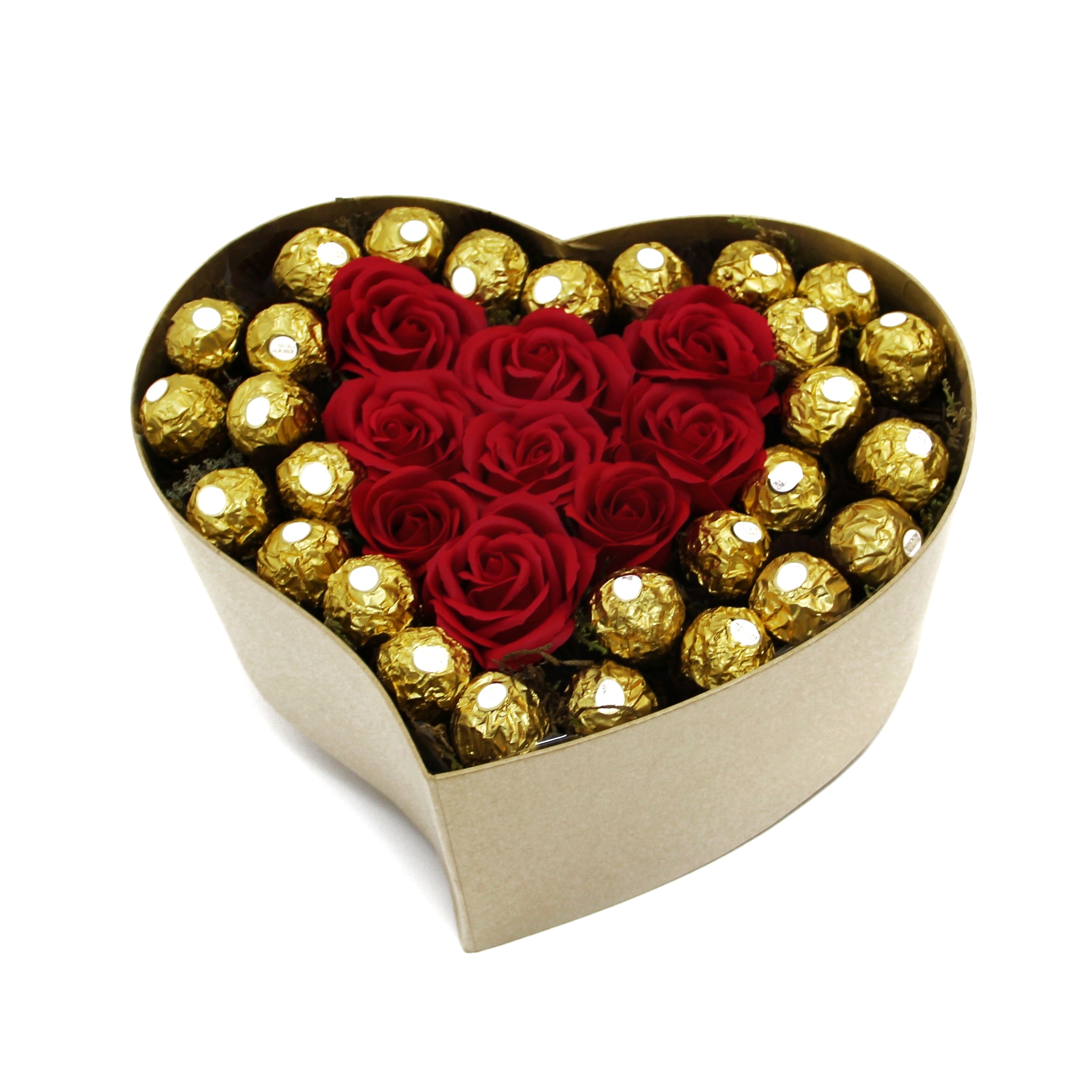 Caixa de Rosas com Chocolates Ferrero